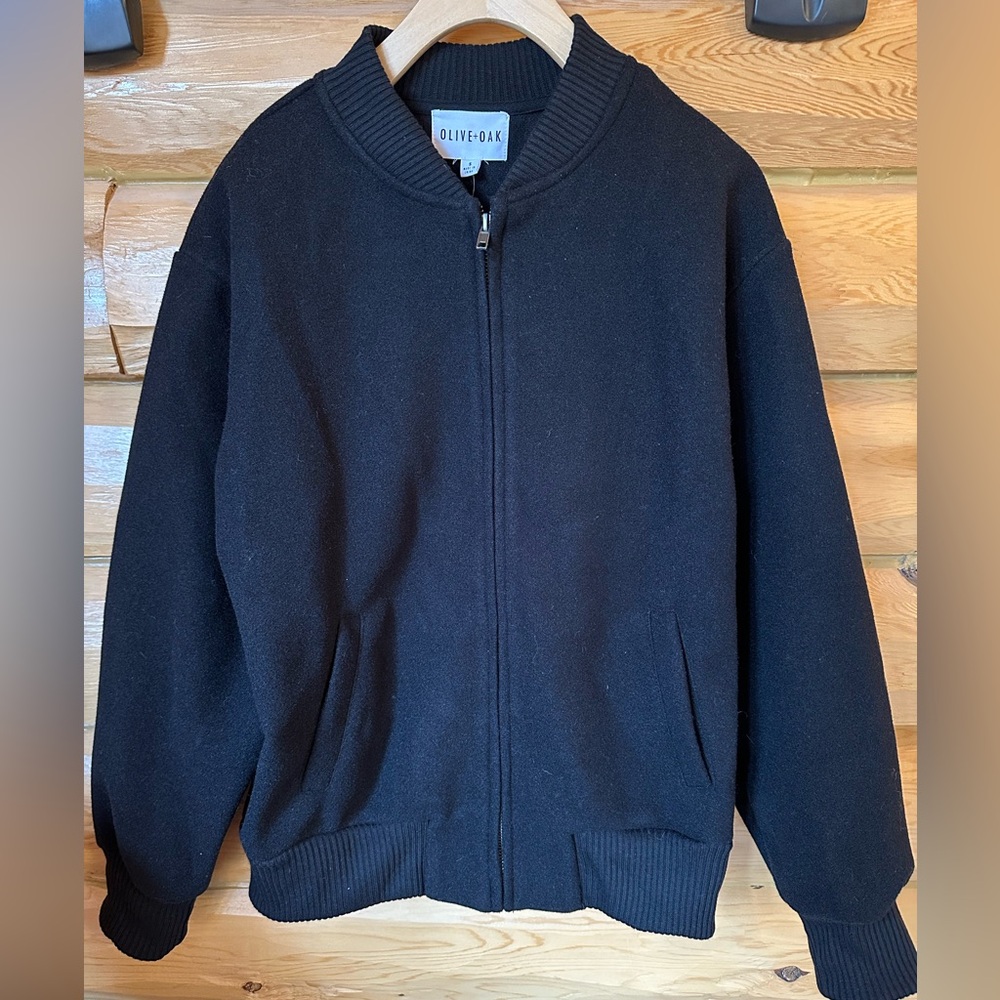 Olive & Oak Black Bomber Jacket